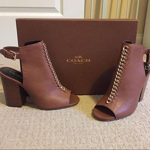 COACH Chunk Open Toe Booties